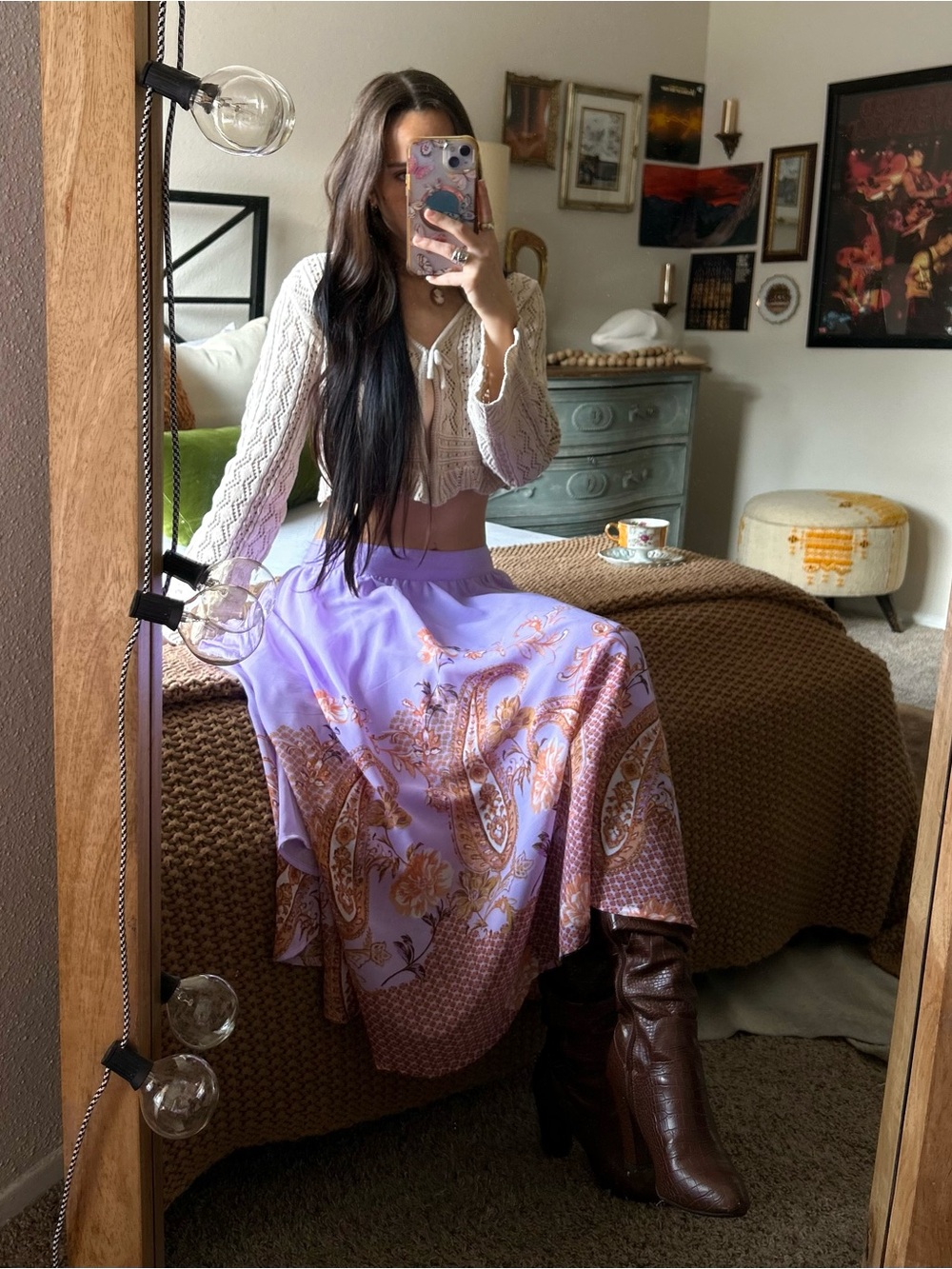 Vintage 90s Fairy Boho Maxi Skirt XXL
Whimsigoth Festival Paisley Romantic Y2K